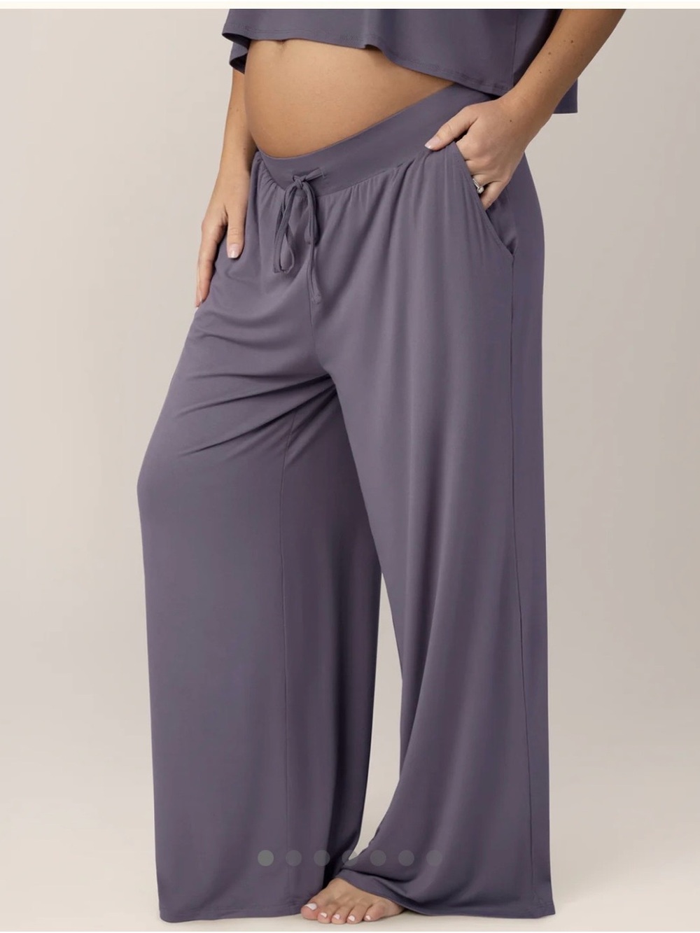 Kindred Bravely SET: Wide-Leg Lounge Pants and Cropped Top in Granite Purple